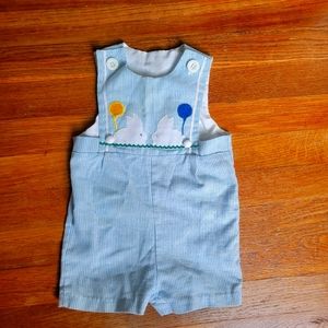 Baby overalls with bunnies